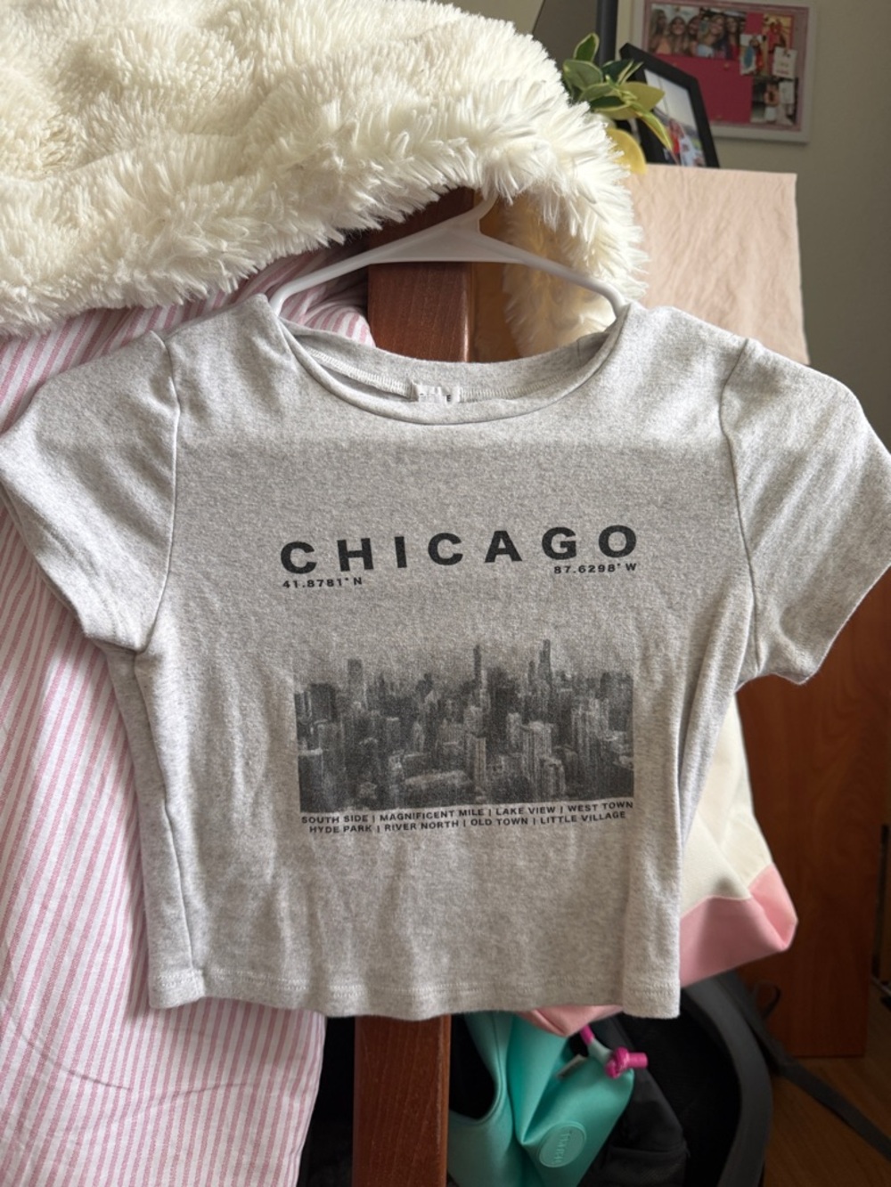 Garage Gray Chicago Graphic Crop Tee
